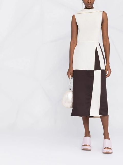 Jil Sander colour-block midi skirt - Neutrals