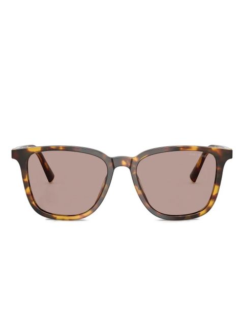 Miu Miu Eyewear tortoiseshell-pattern square-frame sunglasses - Brown - zdjęcie produktu nr 1