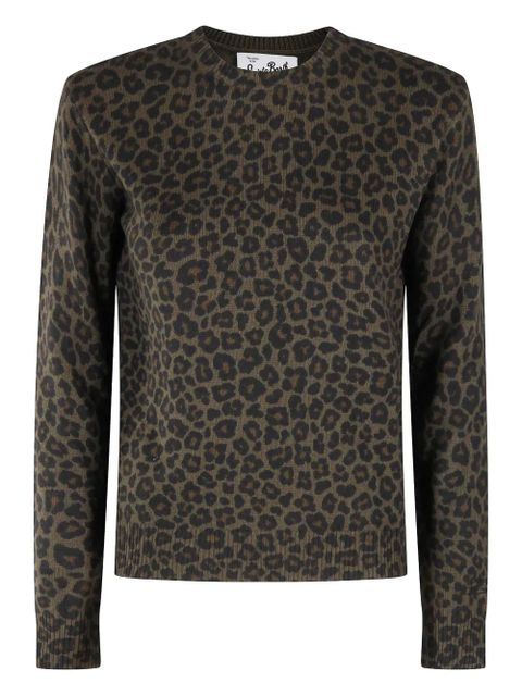 MC2 Saint Barth leopard-print crew-neck sweater - Brown - zdjęcie produktu nr 1