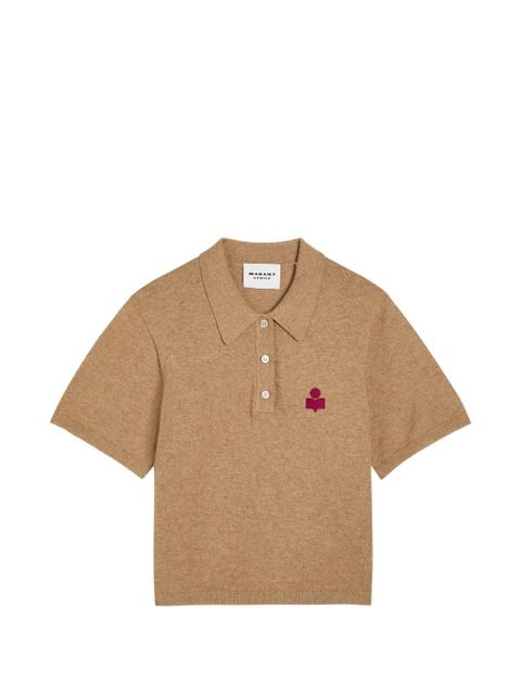 MARANT ÉTOILE Althea logo-appliquéd polo shirt - Neutrals - zdjęcie produktu nr 1