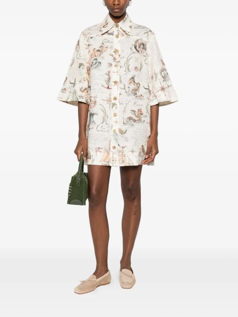 ZIMMERMANN buttoned graphic mini dress - Neutrals - zdjęcie produktu nr 1