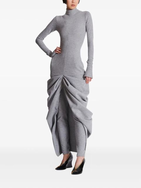 Balmain high-neck draped dress - Grey - zdjęcie produktu nr 2