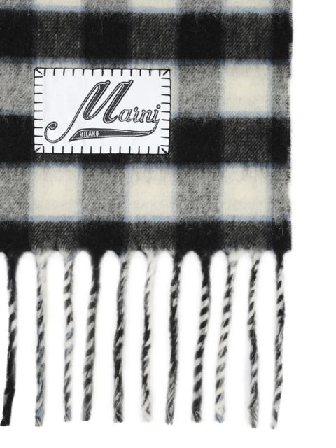 Marni plaid fringed scarf - Black - zdjęcie produktu nr 2