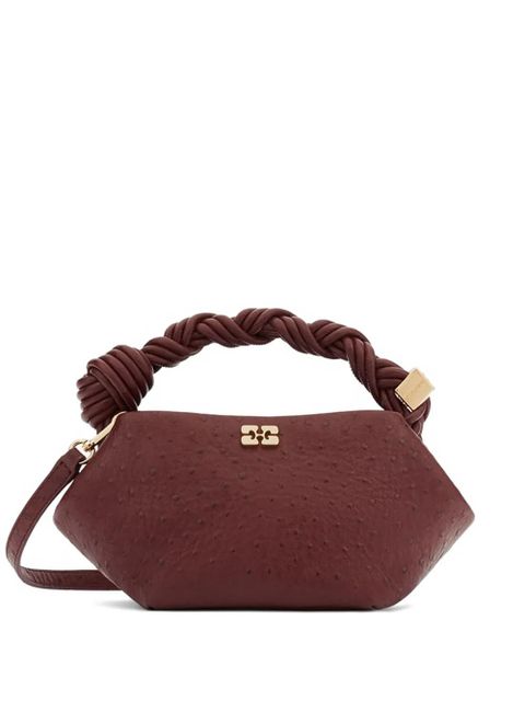 GANNI mini Bou ostrich-effect tote bag - Red - zdjęcie produktu nr 1