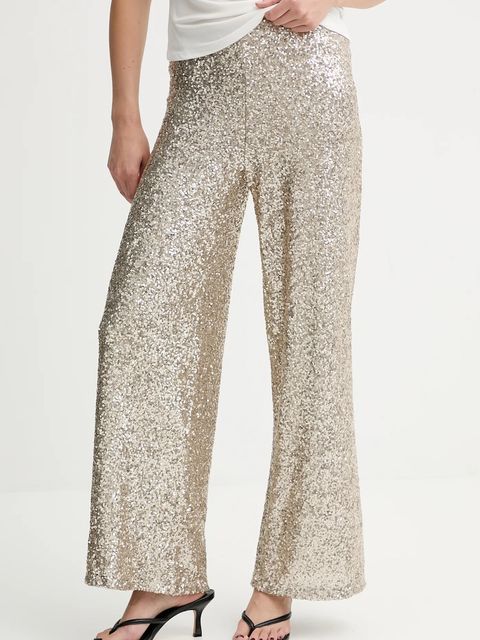 Answear.LAB spodnie damskie kolor złoty szerokie high waist - zdjęcie produktu nr 1