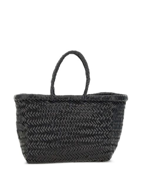 DRAGON DIFFUSION small Triple Jump woven leather tote bag - Black - zdjęcie produktu nr 1