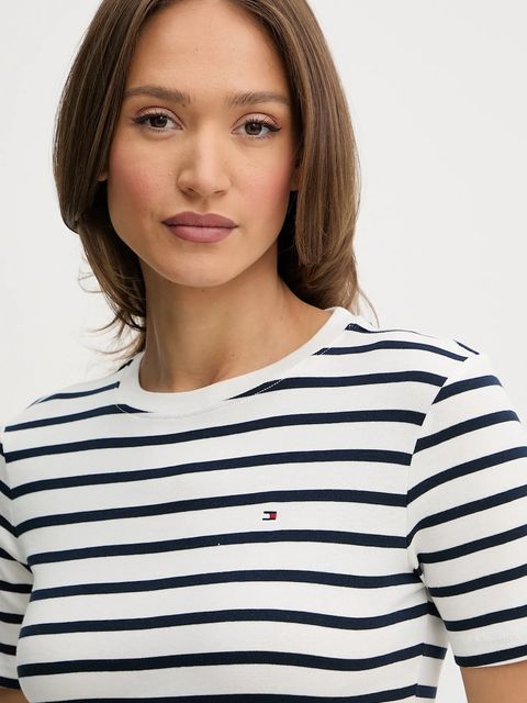 Tommy Hilfiger t-shirt bawełniany damski kolor niebieski WW0WW40587