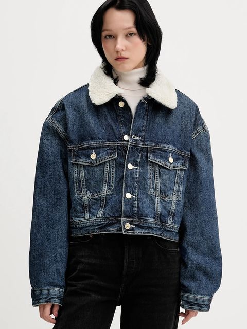 Tommy Jeans kurtka jeansowa kolor granatowy przejściowa oversize DW0DW22485 - zdjęcie produktu nr 1