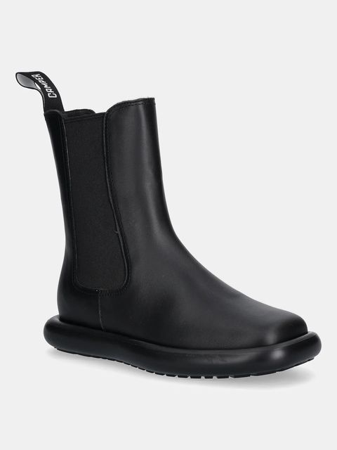 Camper sztyblety skórzane Onda damskie kolor czarny na płaskim obcasie K400758-006 - zdjęcie produktu nr 1