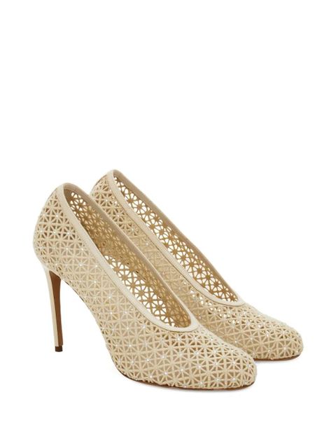 Ferragamo 90mm macramé pumps - White - zdjęcie produktu nr 2