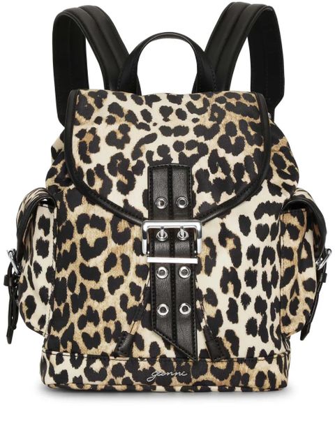 GANNI leopard-print backpack - Brown - zdjęcie produktu nr 1