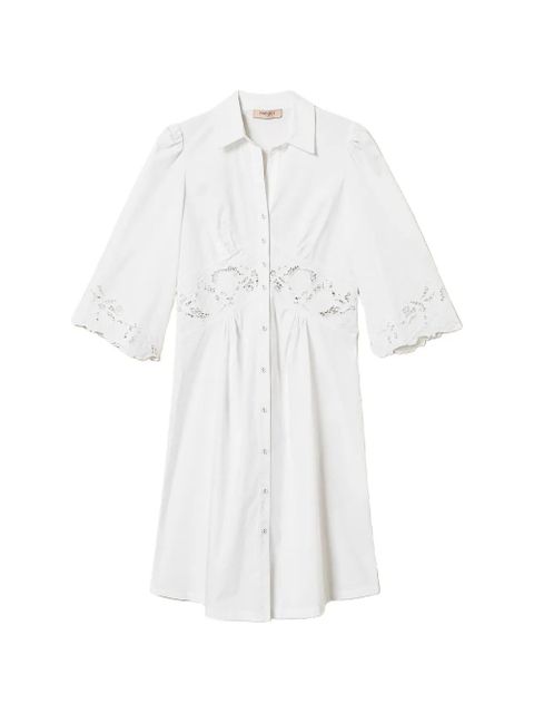 TWINSET lace-detail midi shirt dress - White - zdjęcie produktu nr 1