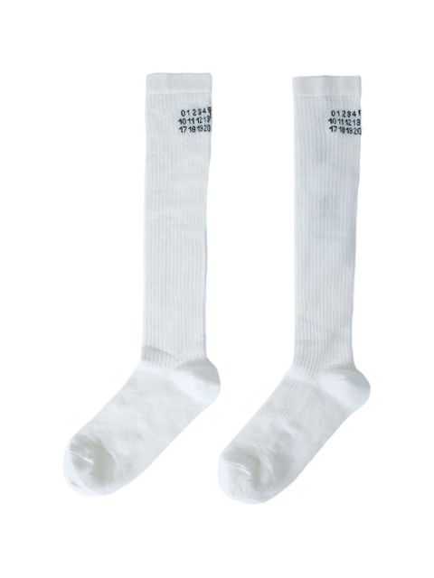 MM6 Maison Margiela ribbed-knit socks - White - zdjęcie produktu nr 2