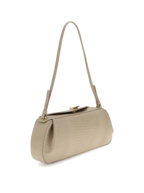 Yuzefi Oyster embossed-leather clutch bag - Neutrals