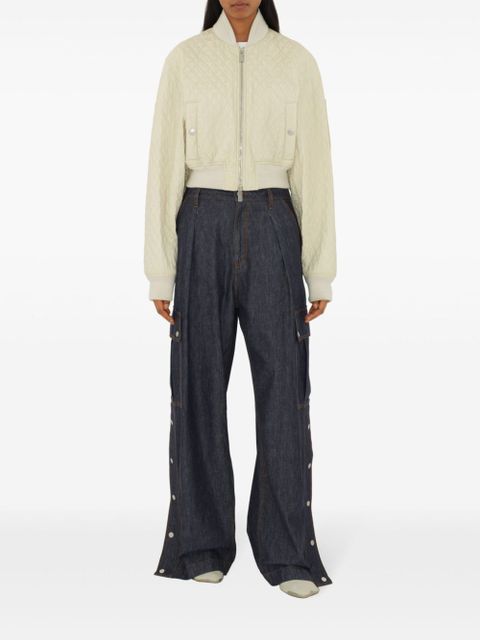 Burberry quilted cropped bomber jacket - Neutrals