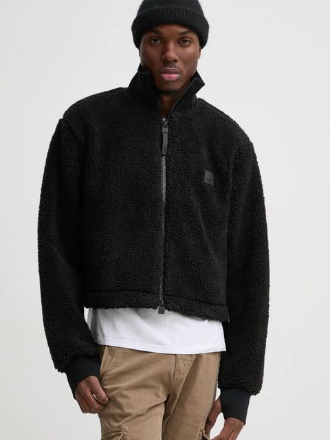 Rains kurtka Kofu Fleece Short Jacket T2 kolor czarny przejściowa 19950-01