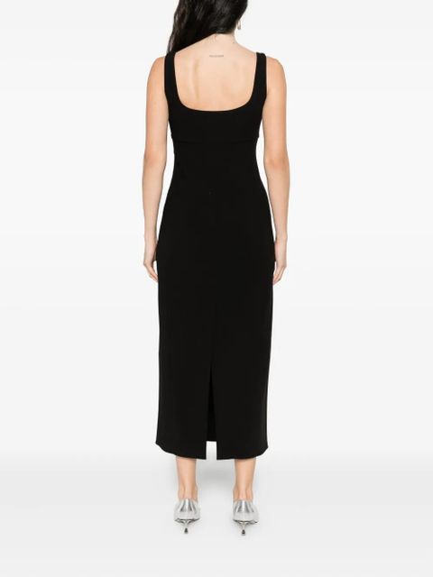 SANDRO heart-embellished sleeveless midi dress - Black