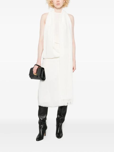 TOTEME frayed-edge draped dress - White - zdjęcie produktu nr 2