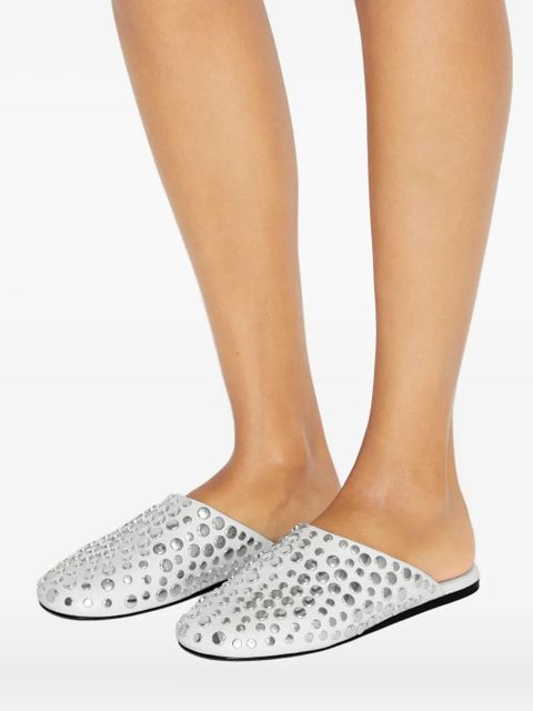 Tory Burch studded leather mules - Silver