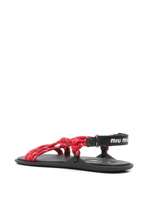 Miu Miu flat rope sandals - Red