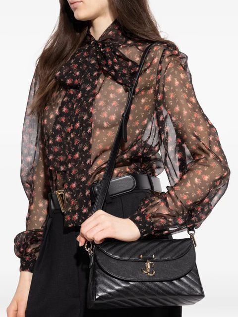 Jimmy Choo Avn curve chevron top-handle shoulder bag - Black - zdjęcie produktu nr 2