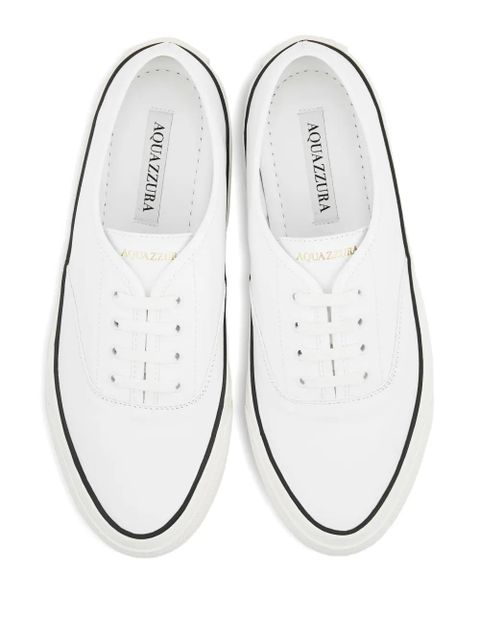 Aquazzura lace-up leather sneakers - White
