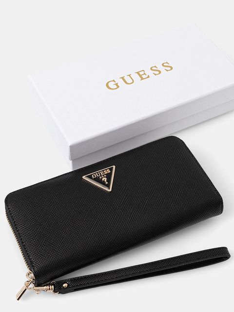 Guess portfel LAUREL damski kolor czarny SWZG74 59146