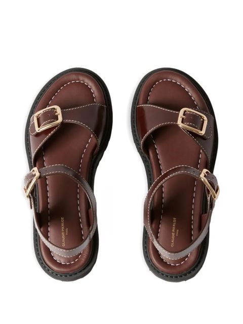 Claudie Pierlot leather buckle sandals - Brown