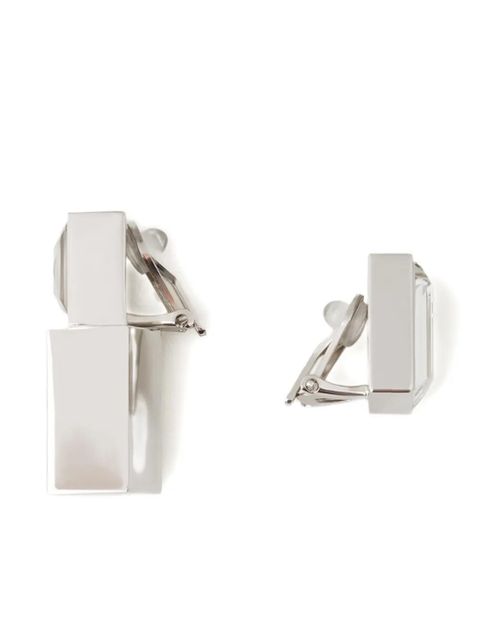 Lanvin crystal-embellished bar earrings - Silver