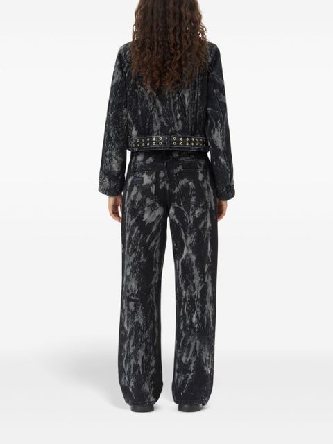 GANNI belted denim jacket - Black