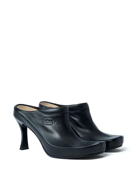 Balenciaga debossed logo heeled mules - Black - zdjęcie produktu nr 2