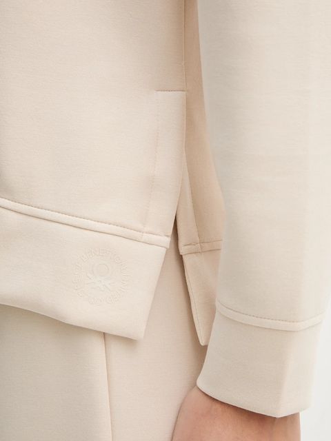 United Colors of Benetton bluza damska kolor beżowy gładka 3Y2F3M07M - zdjęcie produktu nr 2