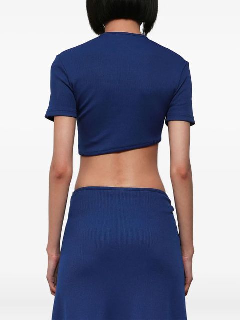 Christopher Esber ruched ring-detail top - Blue