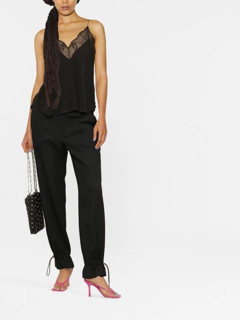 Zadig&Voltaire Christy lace-trim silk camisole - Black - zdjęcie produktu nr 2