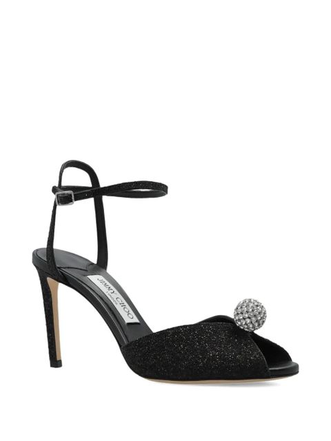 Jimmy Choo crystal-embellished strap heeled sandals - Black - zdjęcie produktu nr 2