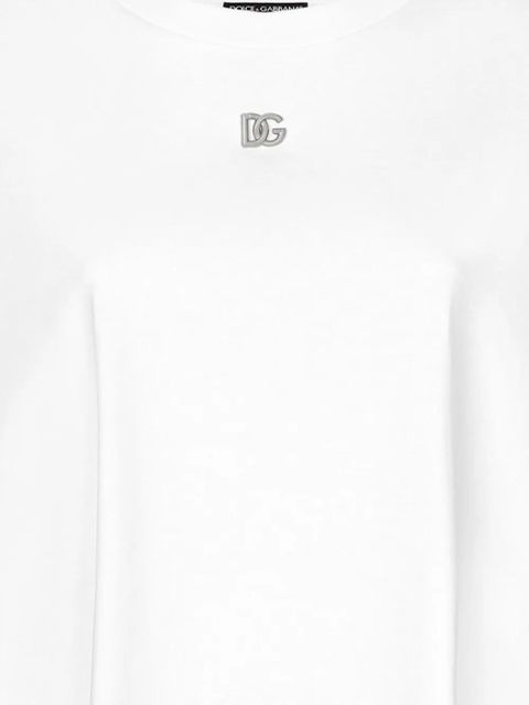 Dolce & Gabbana Majolica-trim cotton T-shirt - White - zdjęcie produktu nr 2