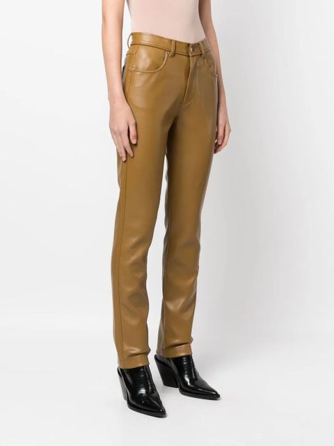 Diesel leather-effect straight-leg trousers - Brown
