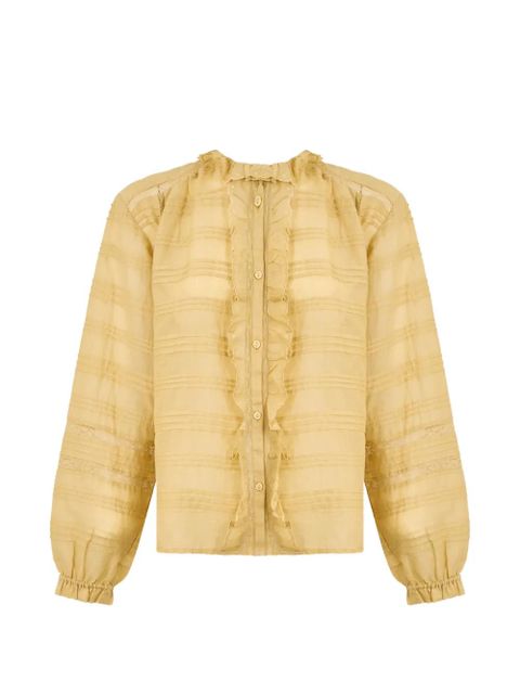 MARANT ÉTOILE Peline ruffled button blouse - Yellow - zdjęcie produktu nr 2
