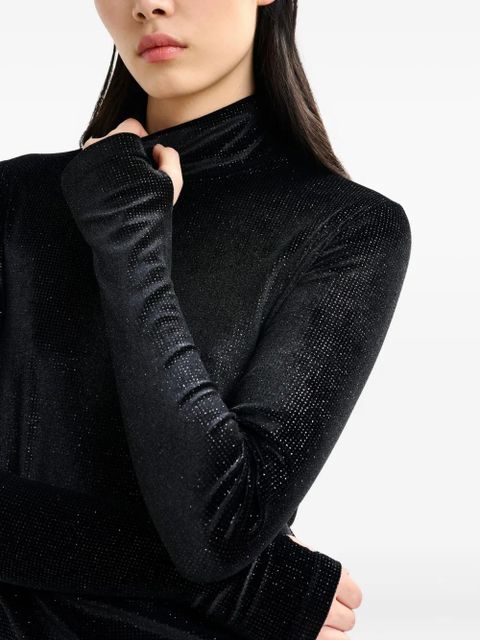 Essentiel Antwerp Indienne turtleneck dotted T-shirt - Black