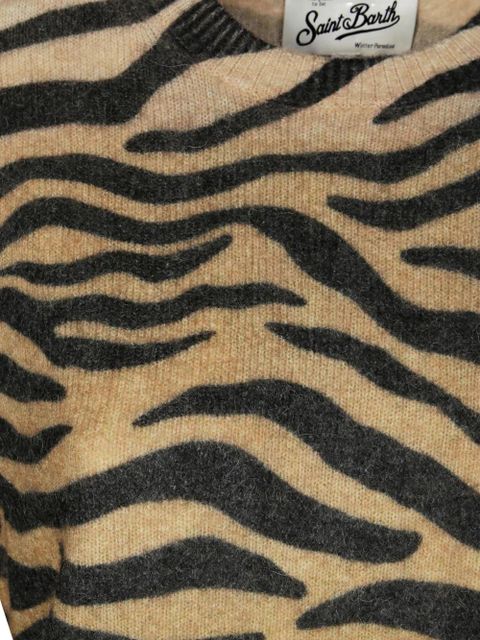 MC2 Saint Barth zebra-motif alpaca sweater - Neutrals - zdjęcie produktu nr 2
