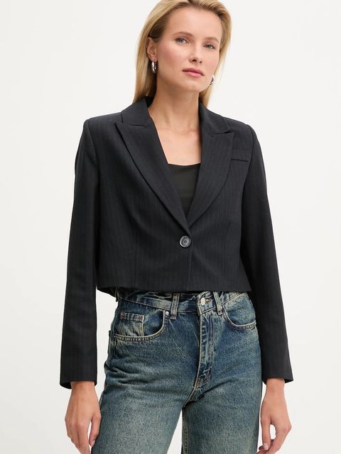 Answear.LAB marynarka kolor granatowy jednorzędowa