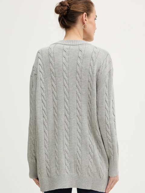 Guess kardigan z dodatkiem wełny ELSA damski kolor szary lekki W5BR37 Z1192