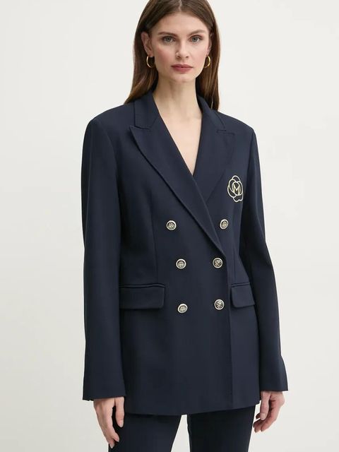 Marella marynarka BAIOCCO kolor granatowy dwurzędowa gładka 2513911024200 - zdjęcie produktu nr 1