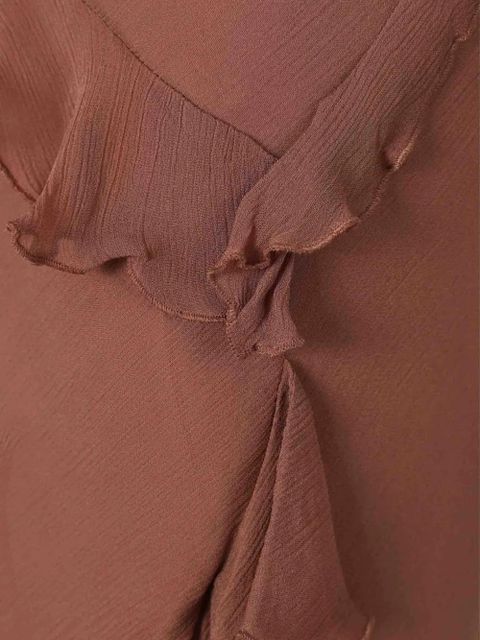 STAUD Diana ruffled asymmetric maxi skirt - Brown