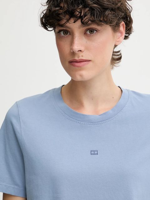 Tommy Hilfiger t-shirt bawełniany damski kolor niebieski WW0WW45626