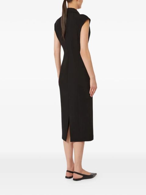 Max Mara Mstalga collared zip-fastening midi dress - Black