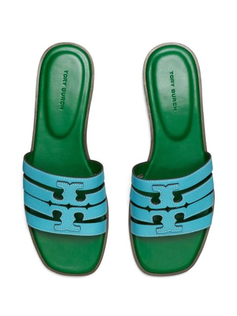 Tory Burch Ines cut-out leather slides - Green