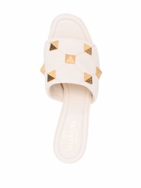 Valentino Garavani Roman Stud leather mules - Neutrals