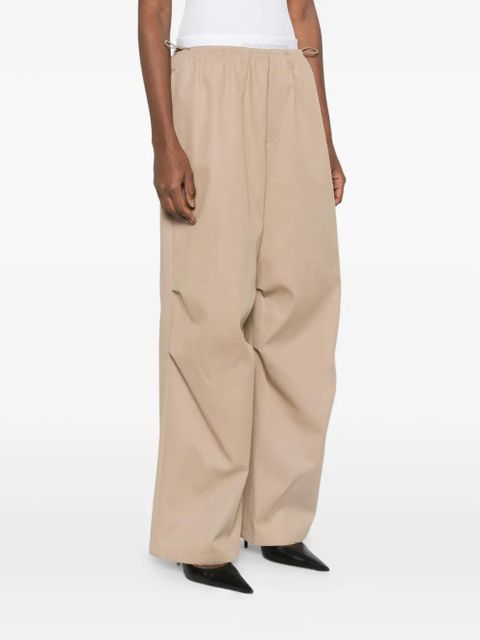 Alexander Wang double-layer logo-waistband trousers - Neutrals