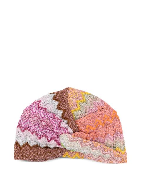 Missoni zigzag twisted beanie - Pink - zdjęcie produktu nr 1